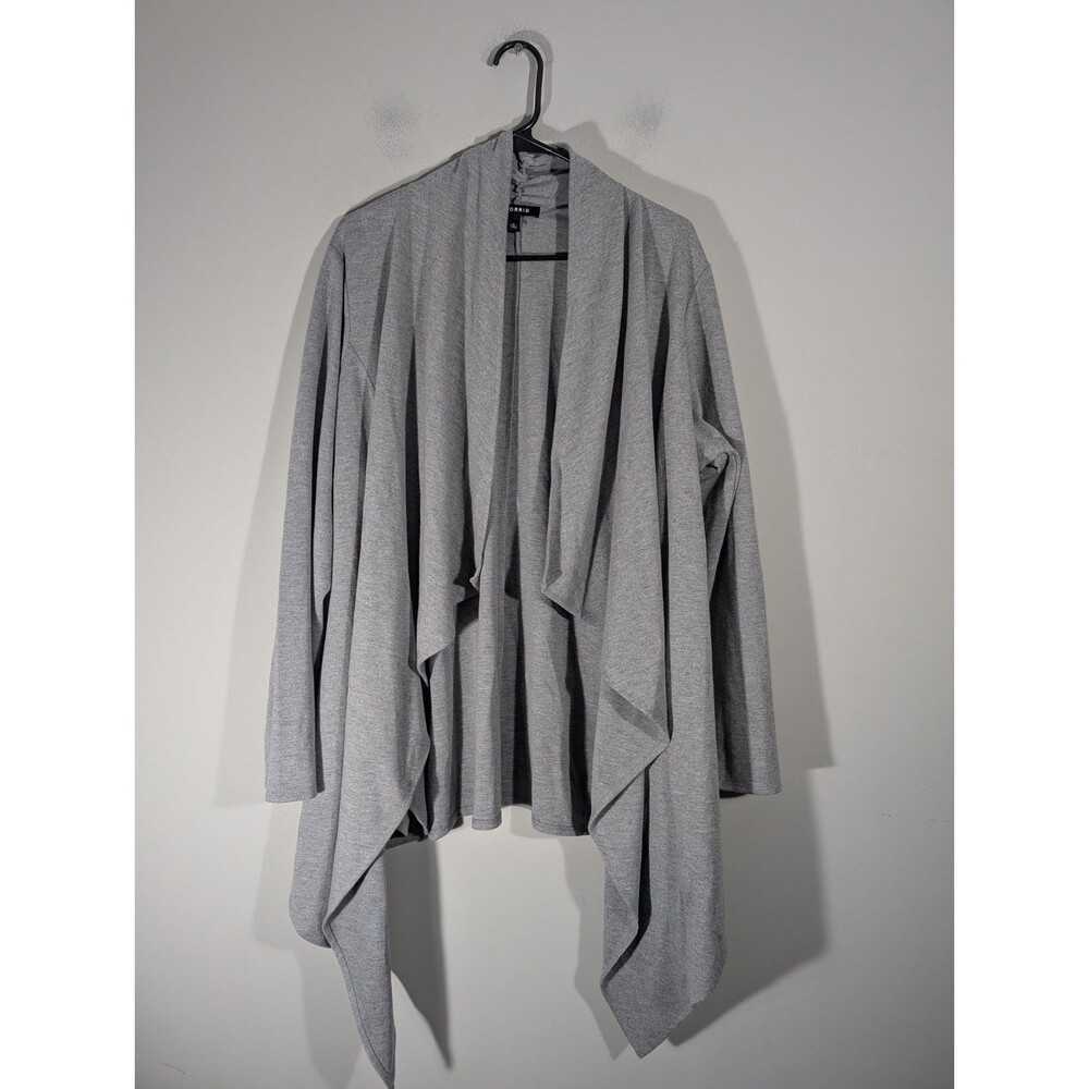 Torrid Womens Grey Brushed Ponte‎ Drape Front Cardigan Plus Sz 2X Mature Modest